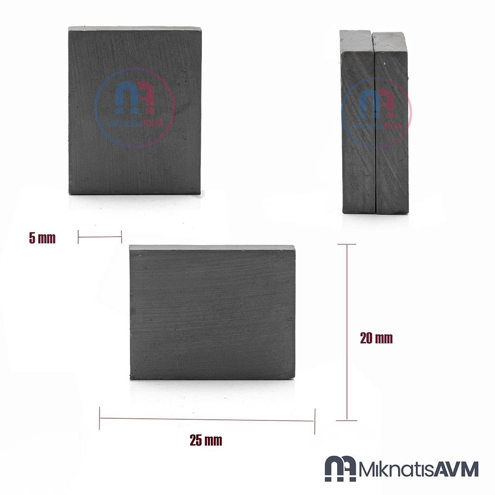 25x20x5 mm Square Ferrite Magnet