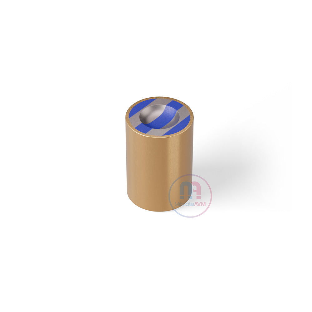 Ø25x35 mm M6x5 Hemispherical Brass Pot Magnet