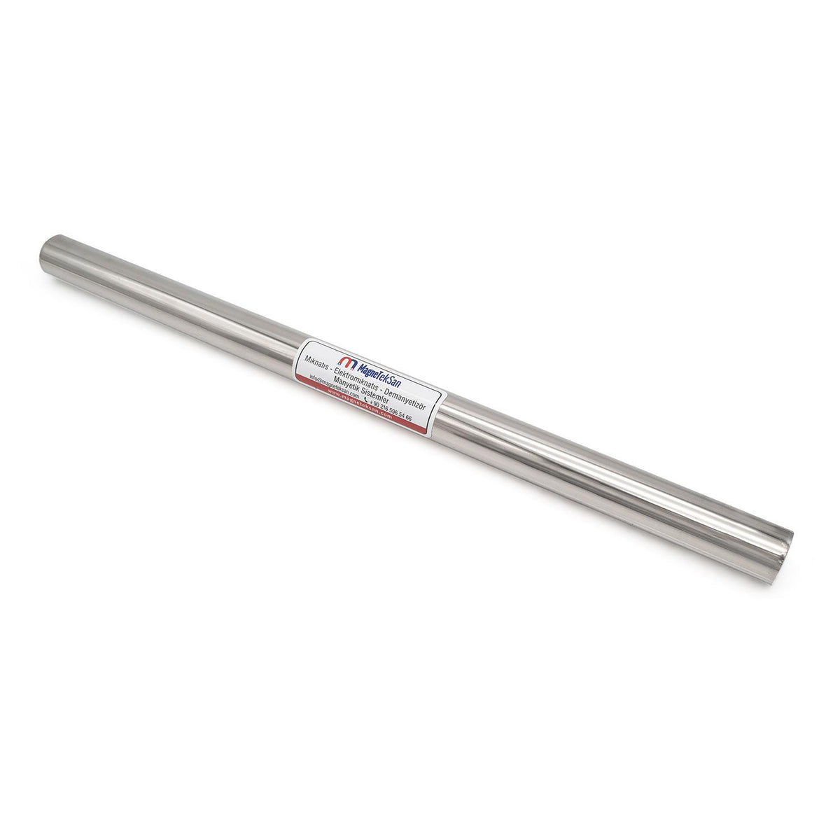 Ø25x420 mm Rod Magnet, Double Side Bolt Hole, Stainless Steel