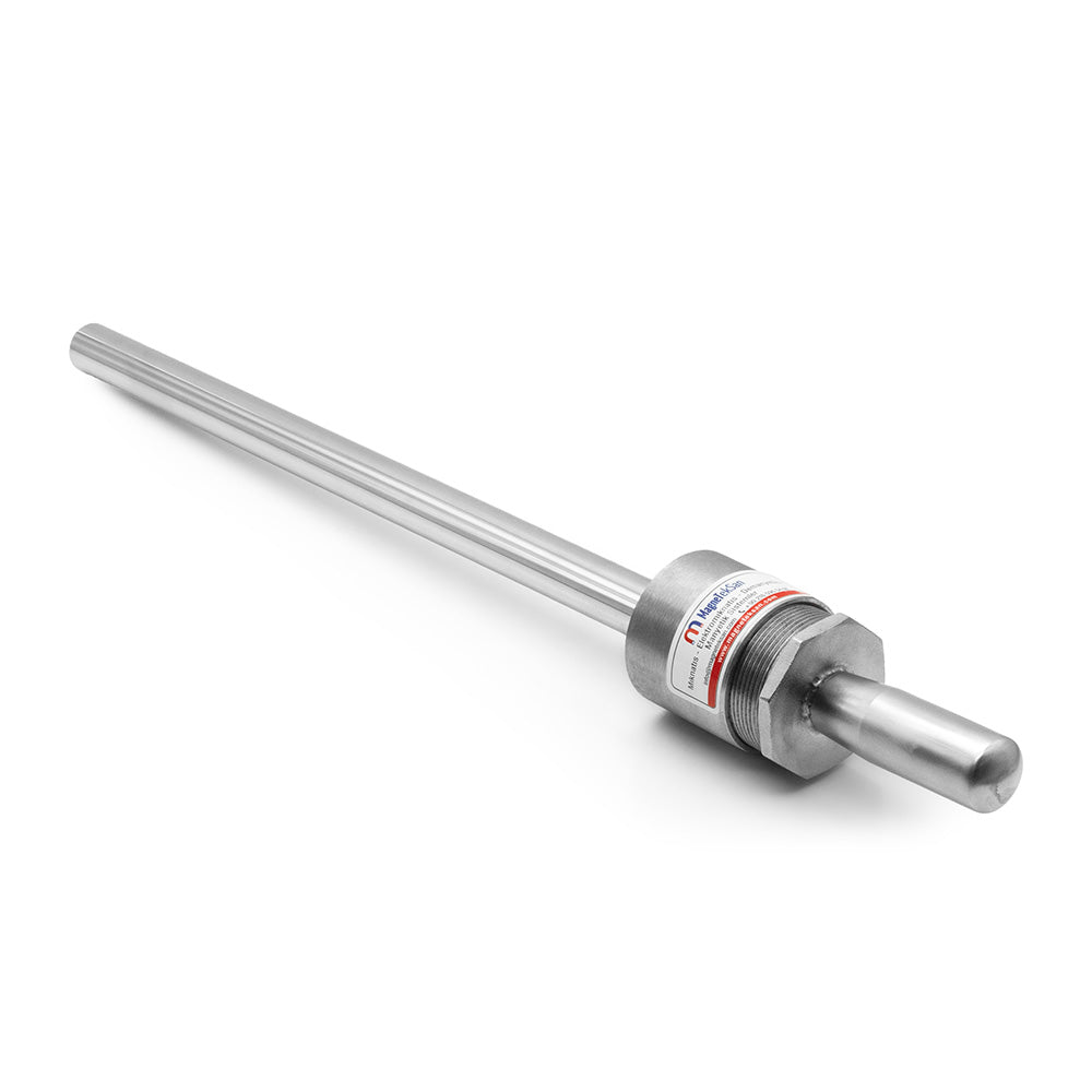 Ø25x500 mm Neodymium Rod Magnet with Chrome Handle Connected to a Blind Plug Sleeve