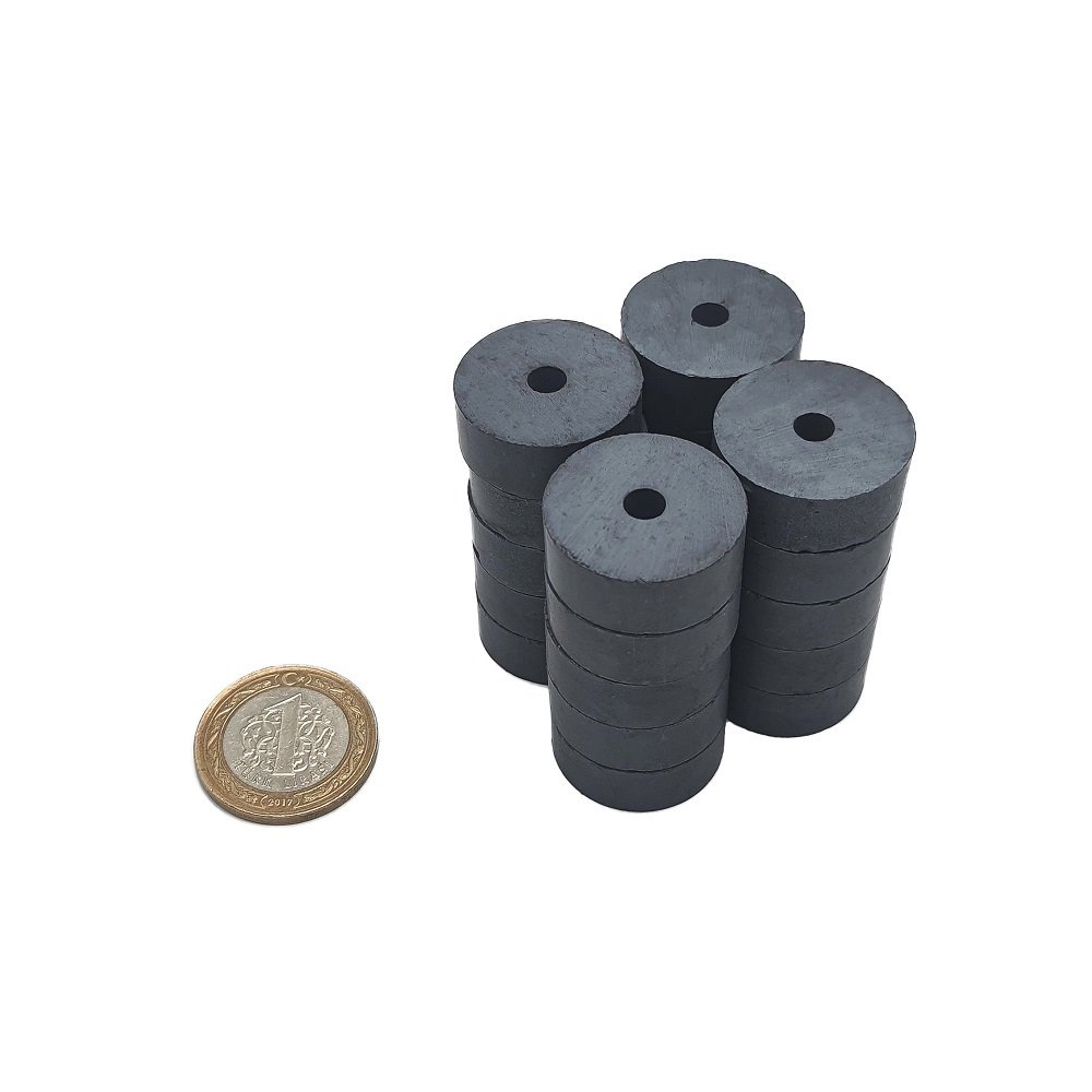 Ø25x5x10 mm Ferrite-Oxide Ring Magnet - Hobby Magnet
