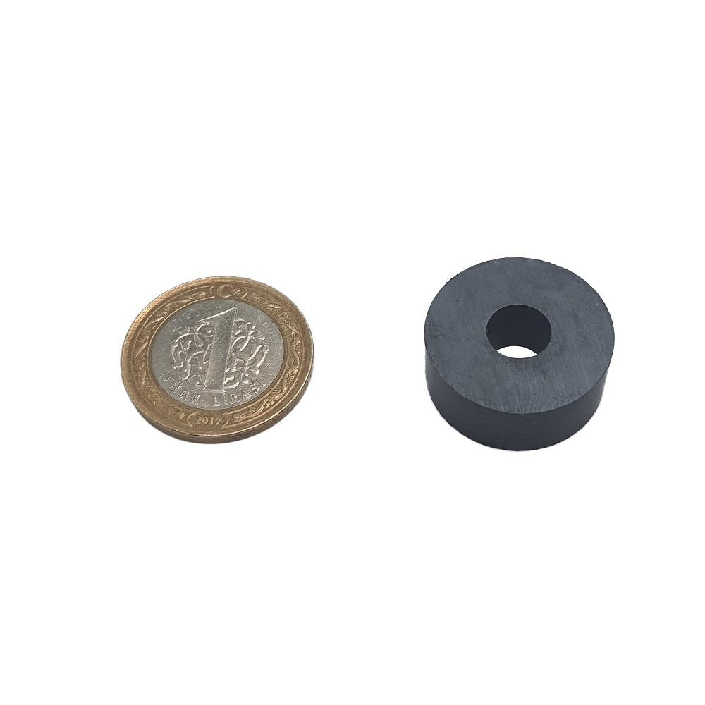 Ø25x8.5x10 mm Ferrite-Oxide-Carbon Ring Magnet - Hobby Magnet