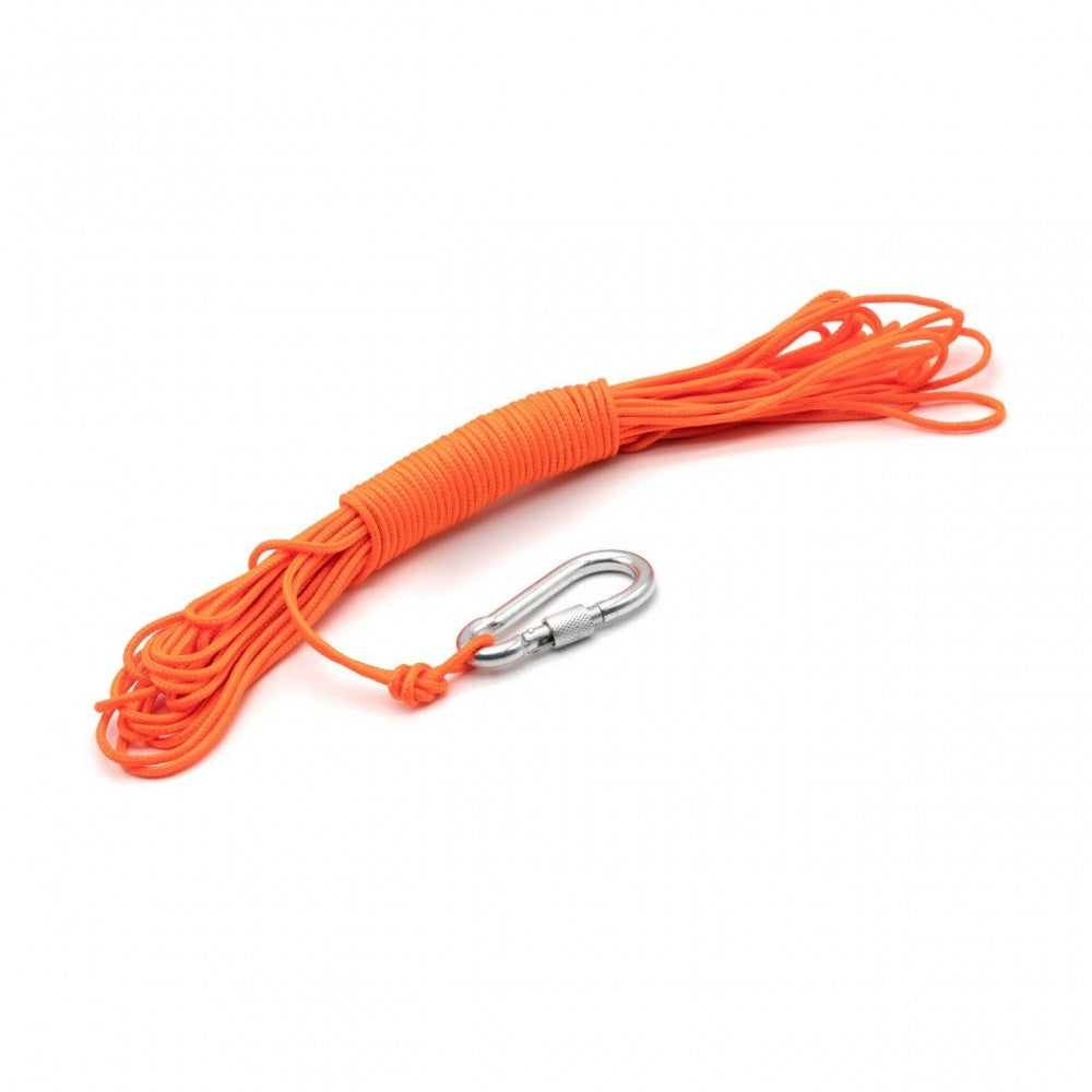 3 mm Orange Rope (25 Meters) - With Carabiner Hook