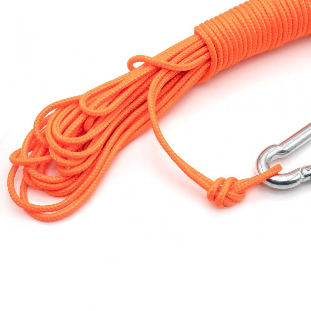 3 mm Orange Rope (25 Meters) - With Carabiner Hook