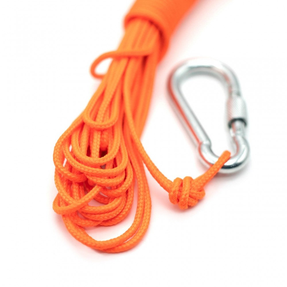 3 mm Orange Rope (25 Meters) - With Carabiner Hook