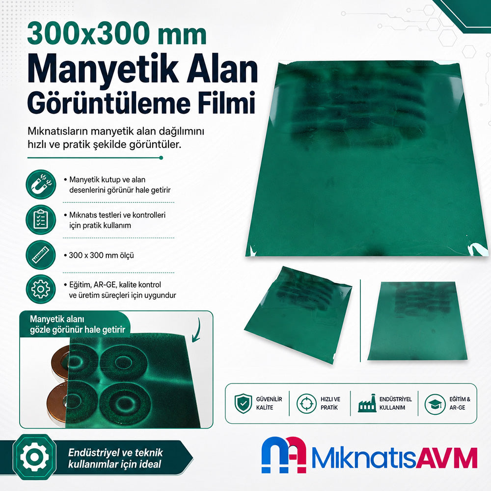 300x300 mm Magnetic Field Viewing Film - Magnet X-Ray