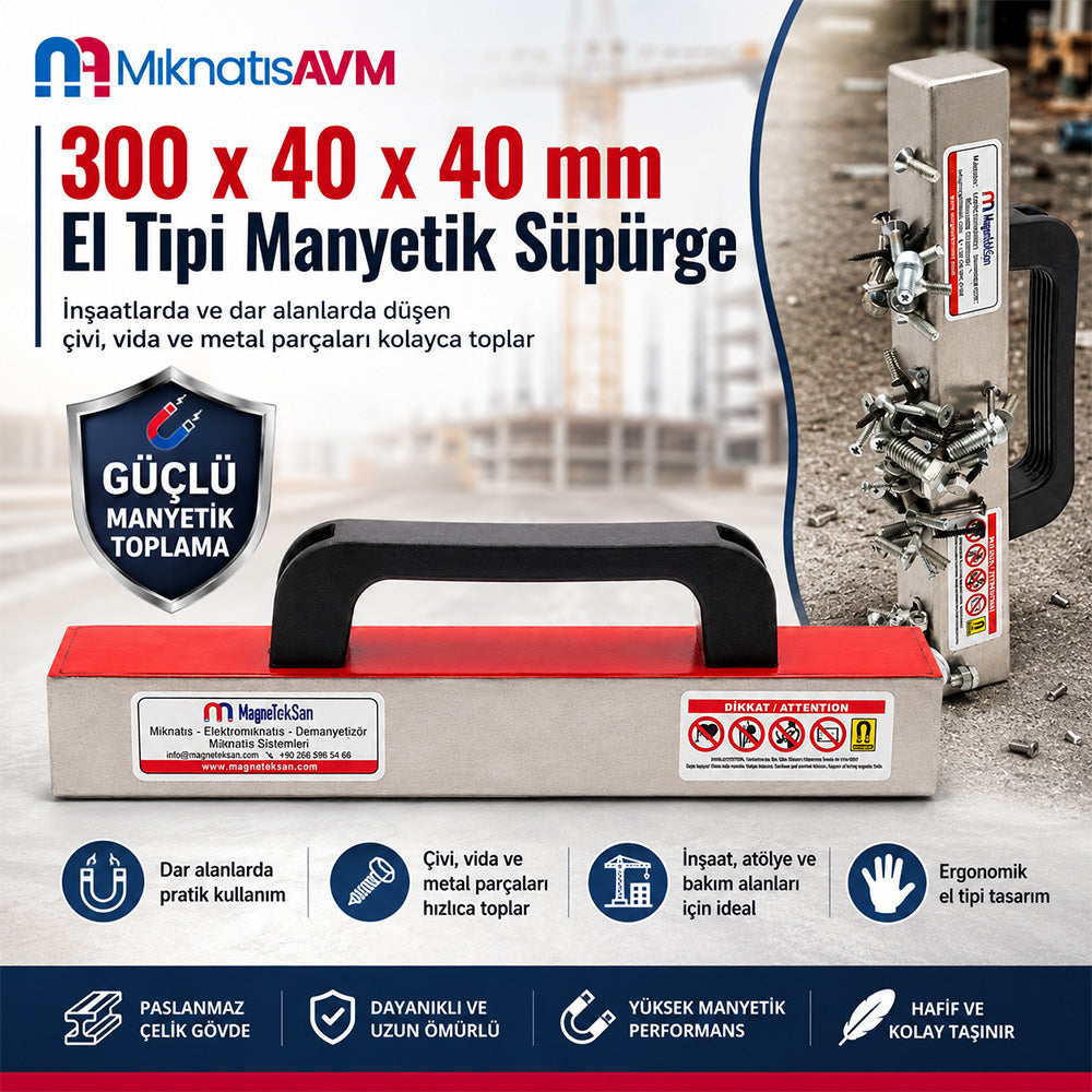 300x40x40 mm Magnetic Sweeper – Effective Solution for Narrow Spaces