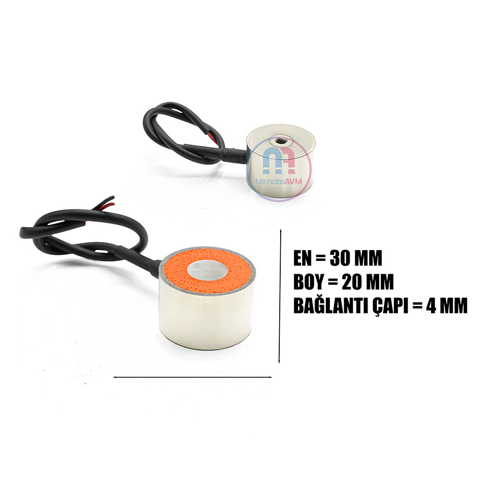Ø30x20 mm 24V Electromagnet – 25–50 kg Holding Force for Electromechanical Lock and Automation Systems