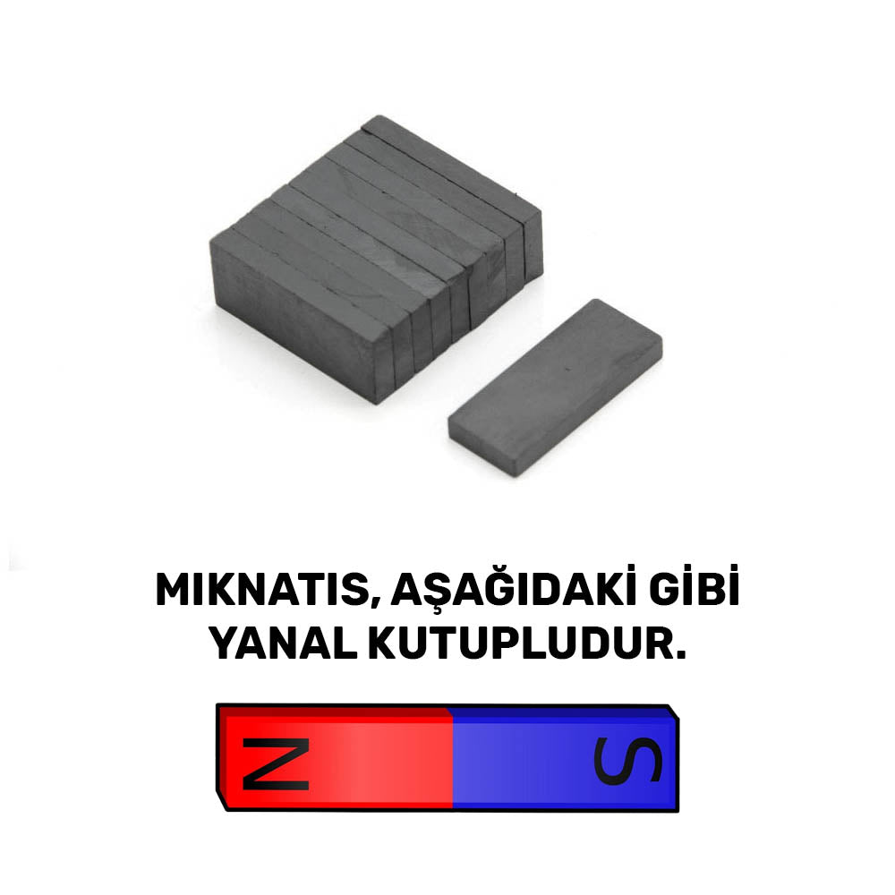 32x13.5x5 mm Y35 Ferrite Magnet - Lateral Pole