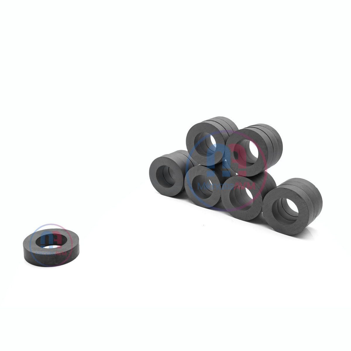 Ø32x18x8 mm Y35 Ring Ferrite (Coal) Magnet