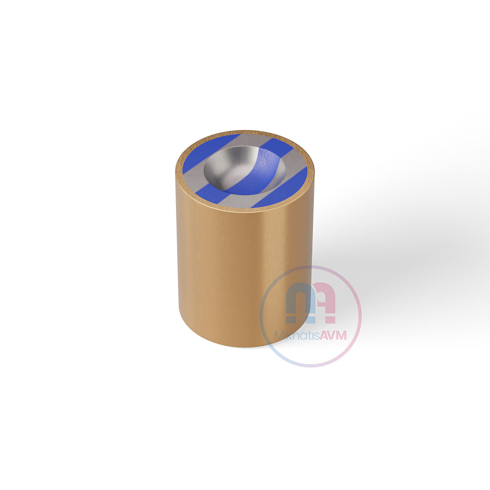 Ø32x40 mm M6x5 Half-Sphere Type Female Brass Pot Magnet
