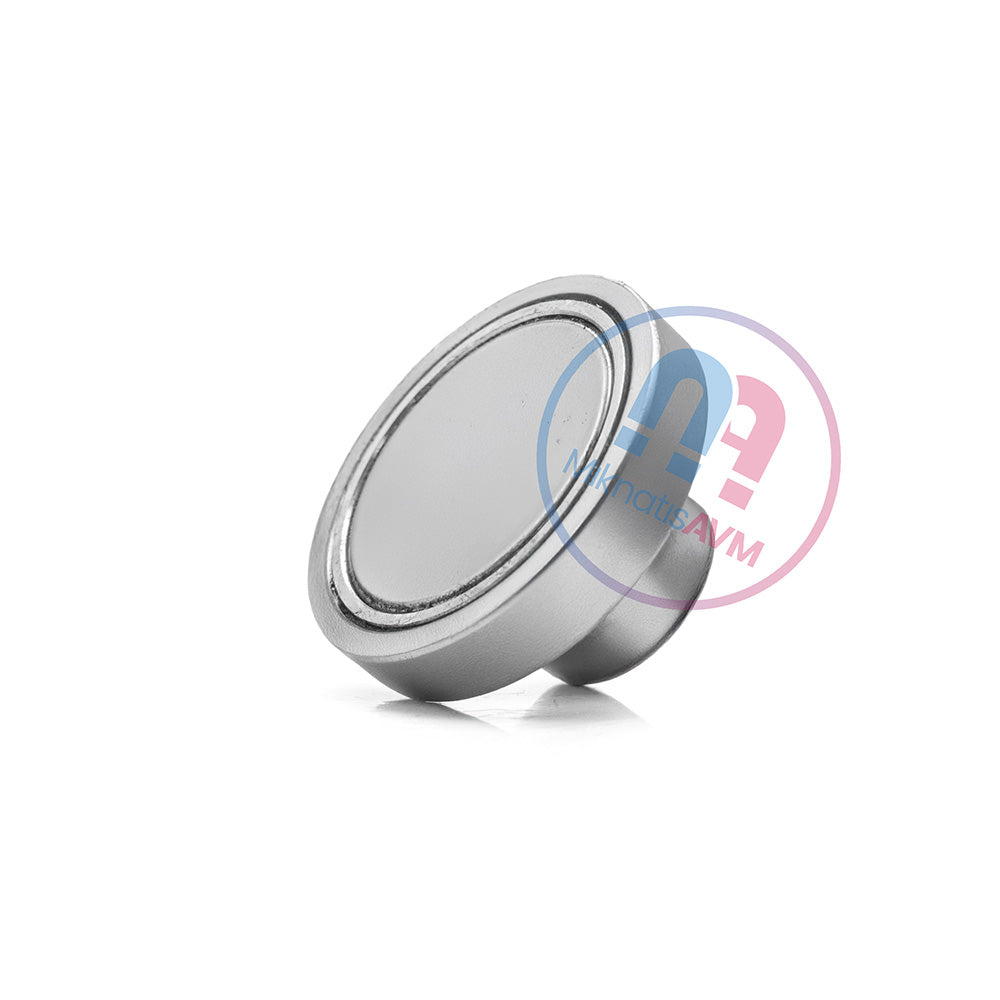 Ø32x7 mm Female Thread M8x10 mm – Internal Threaded Pot Magnet – Custom Production