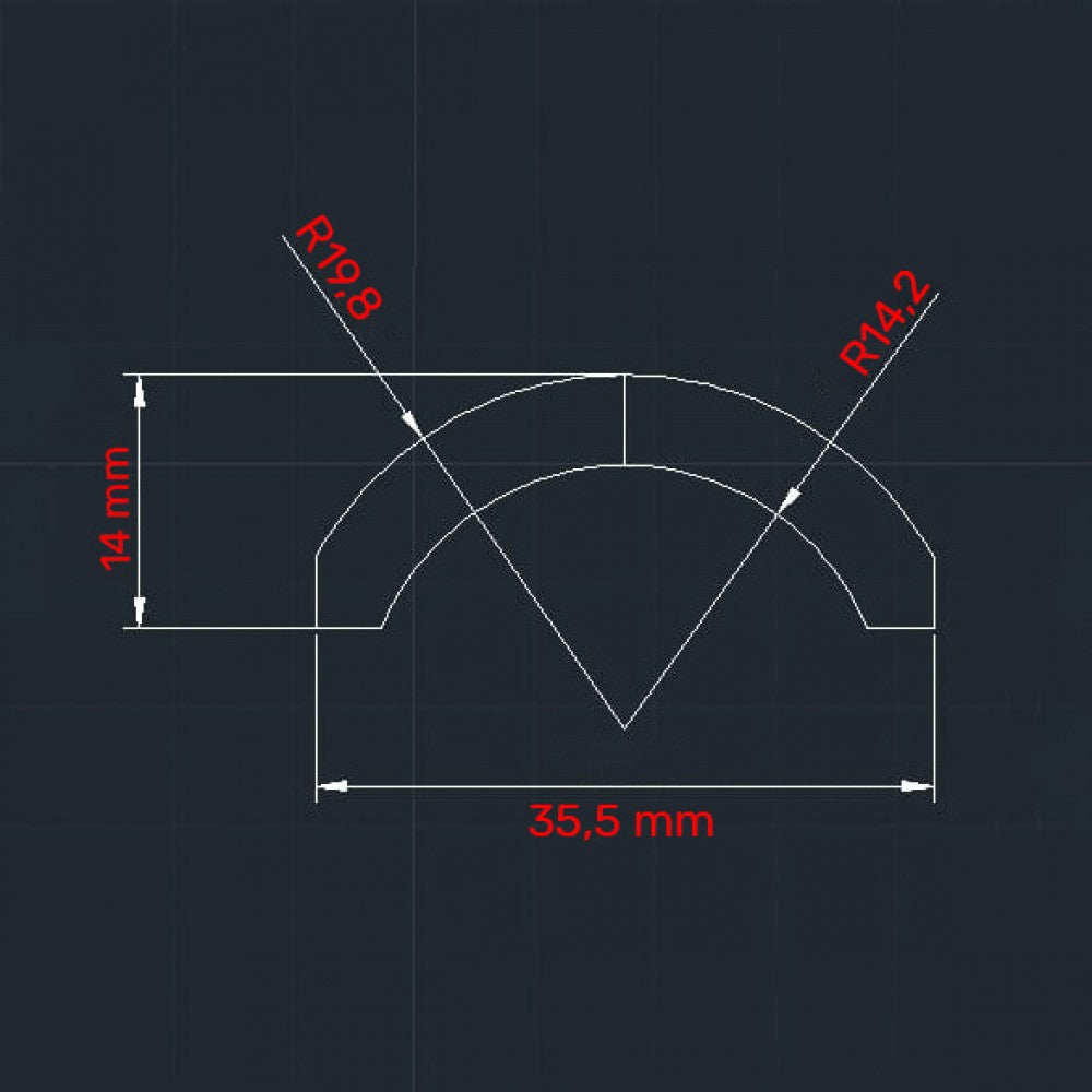 35.5x30 mm Arc Ferrite Black Motor Magnet (Outer Pole N)