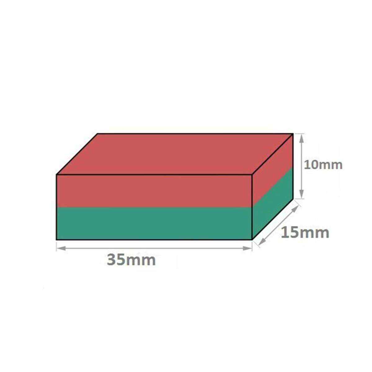 35x15x10 mm Oxide Ceramic (Ferrite) Magnet