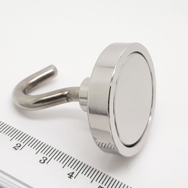 Ø36x8 mm Female Connector - Hooked - Neodymium Pot Magnet