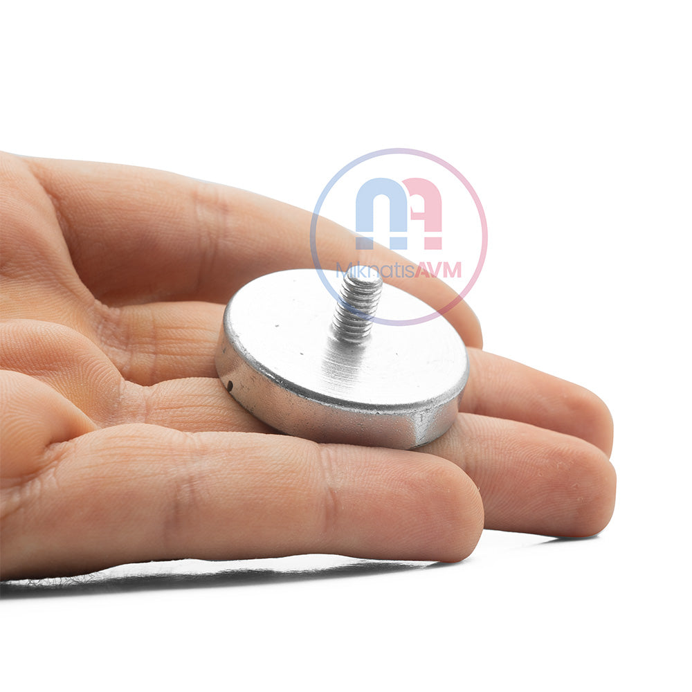 Ø36x8 mm M6x10 Male Threaded Neodymium Pot Magnet – Strong Holding Power, Compact Form, Industrial Grade