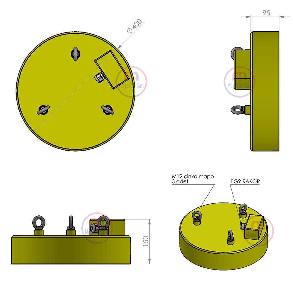 Ø400 mm Scrap Processing Electromagnet