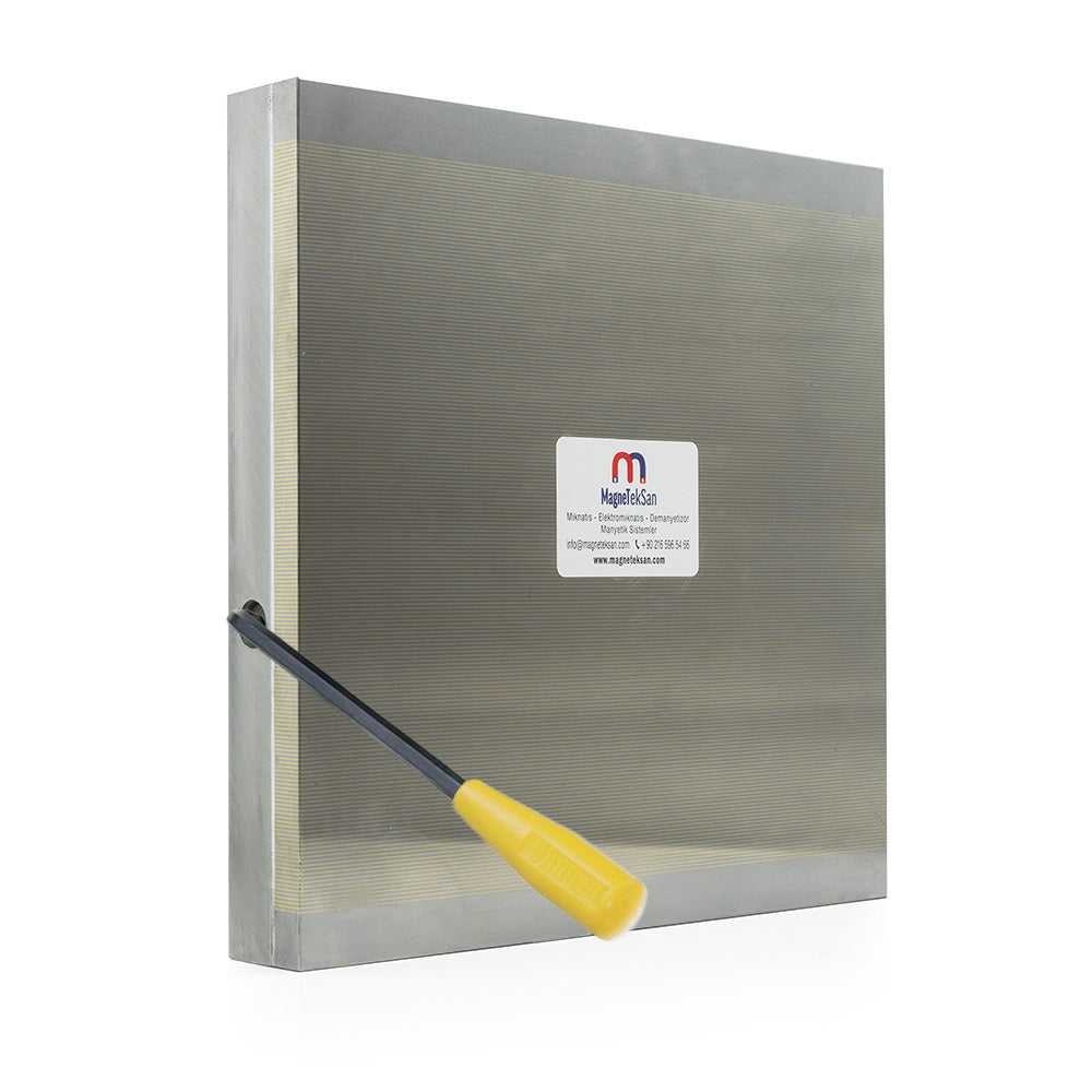 400x400 mm Arm-Mounted Fixed Magnetized Chuck – N52 Neodymium Magnet – Slim Pole – For Grinding and Milling Machines