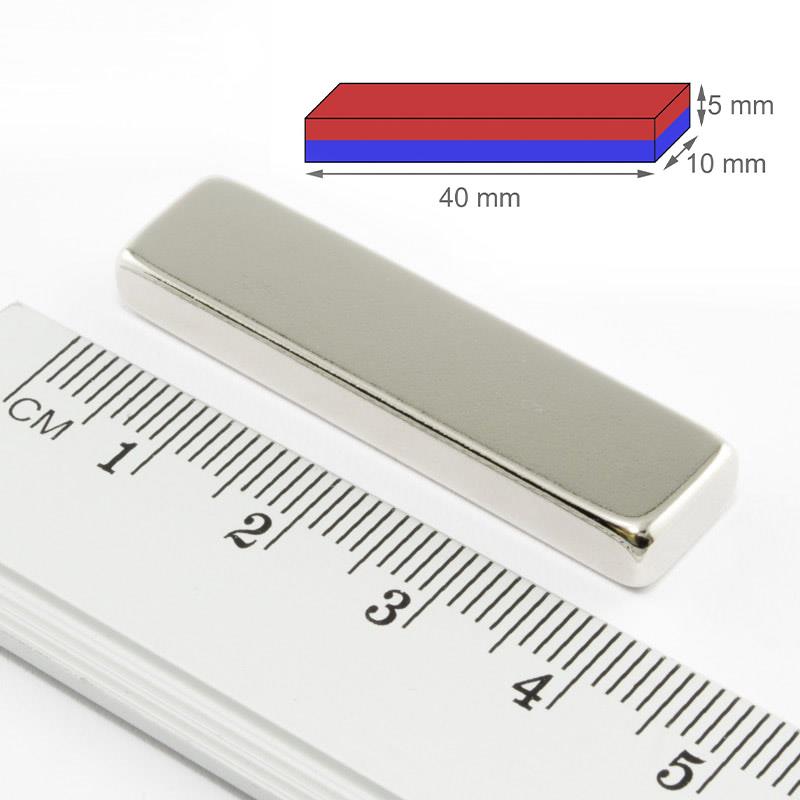 40x10x5 mm Neodymium Rectangular Super Strong Magnet