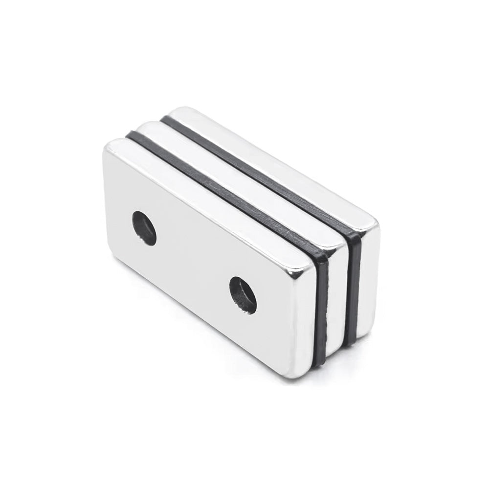 40x15x5 mm (10.5x5) x2 Rectangular Notched Neodymium Magnet