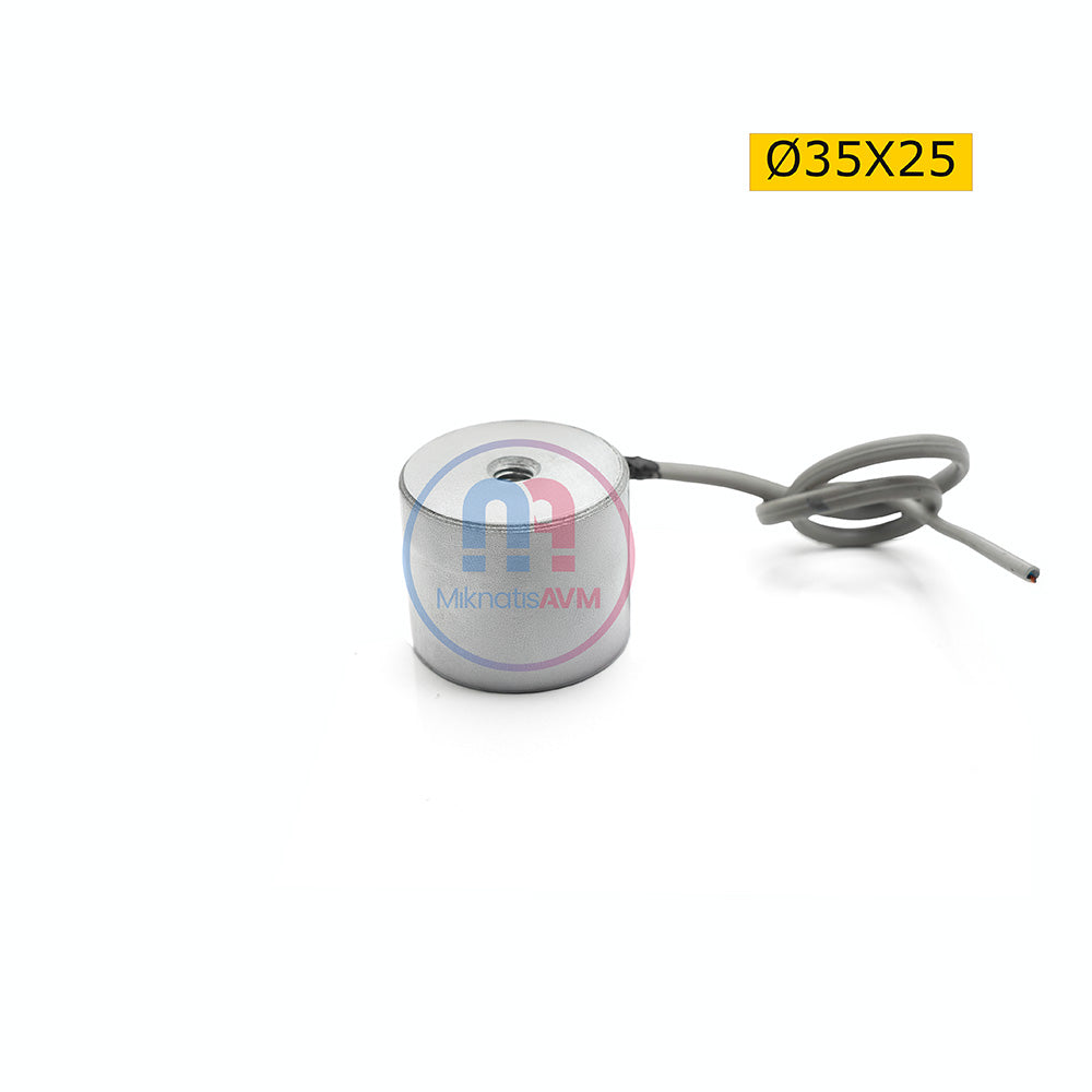 Ø40x30 mm 24V Electromagnet - Side Gear Female Connection, 50% Duty Cycle, High Magnetic Force, Compact Design For Industrial Use