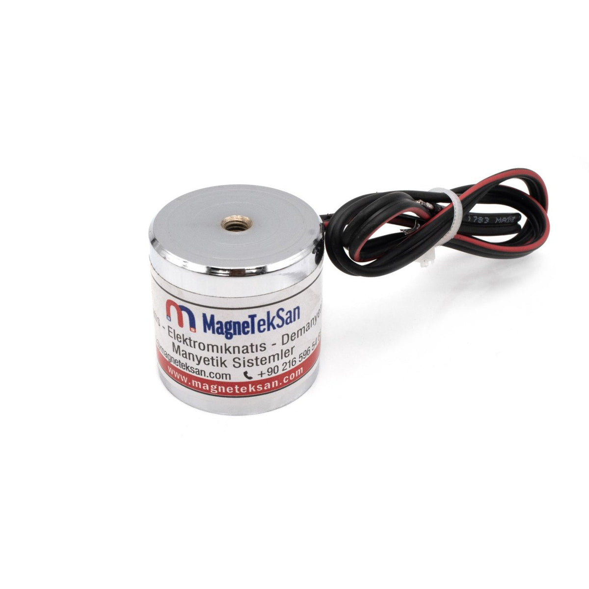 Ø40x40 mm 24V Electromagnet - M6 Connection, 100% Duty Cycle, Strong Magnetic Holding Force, Industrial Type For Continuous Use