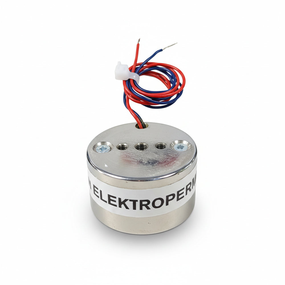 Ø42x25 mm 24V Permanent Magnet Electromagnet - M5 Connected, Strong Holding Force and for Industrial Use.