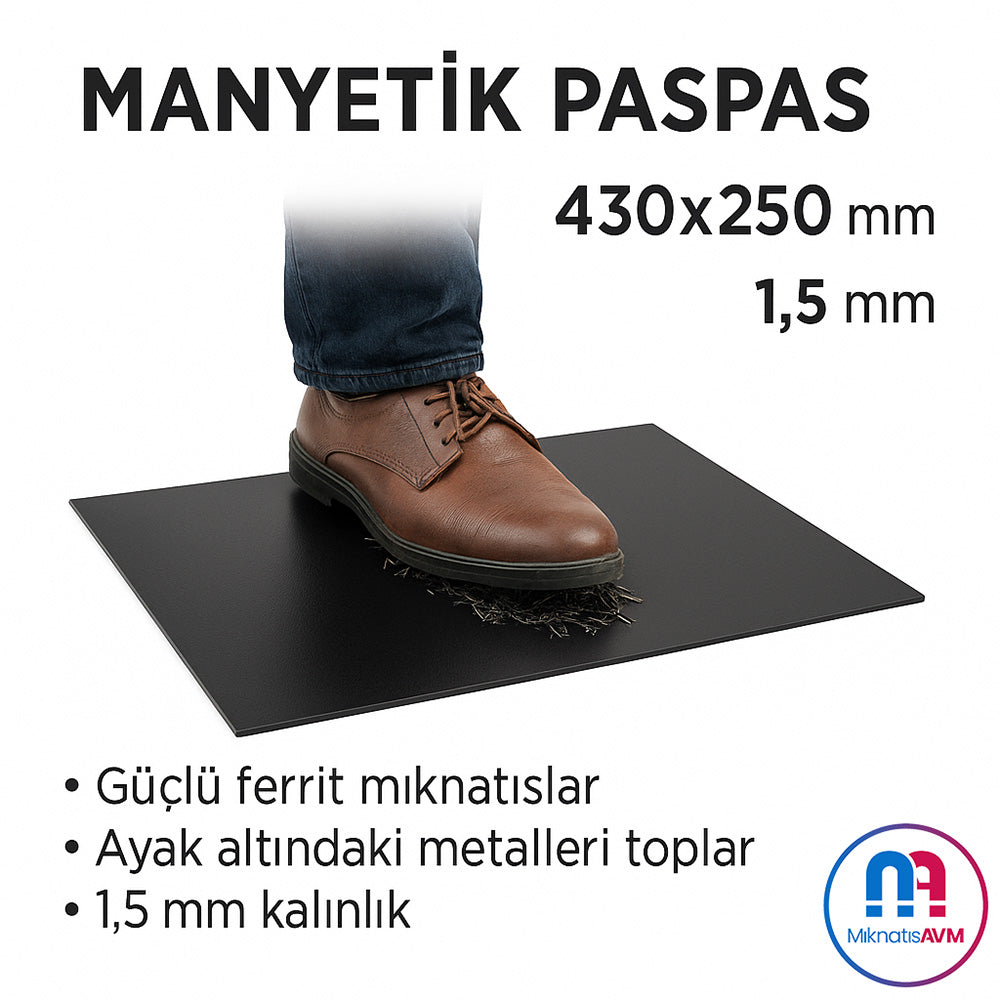 Magnetic Magnetic Mat, Sheet Magnet, 430x250 mm, Flexible Structure, Metal Dust Collector Floor Magnet (1.5 mm)