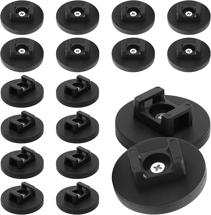 Ø43mm Rubber-Capped Magnet M6 - White Screw-Mounted Hook-Type Connector