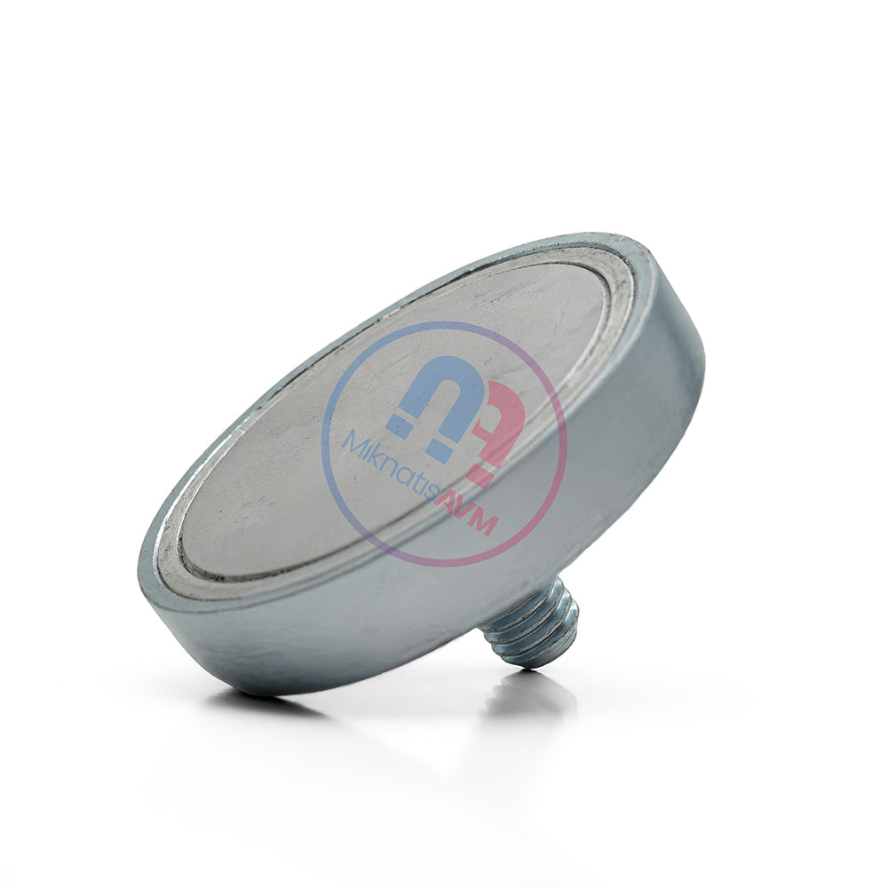 Ø48x10 mm M8x8 N35 Male Threaded Neodymium Pot Magnet