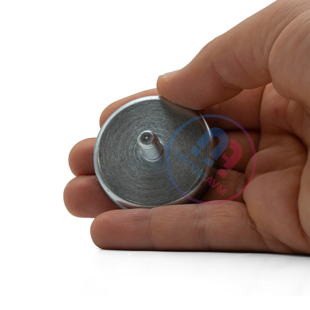 Ø48x10 mm M8x8 N35 Male Threaded Neodymium Pot Magnet