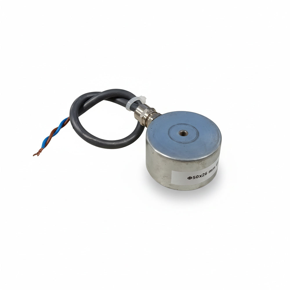 Ø50x27 mm Electromagnet – 24V, 100% Duty Cycle, High Holding Force, for Industrial and Test Systems