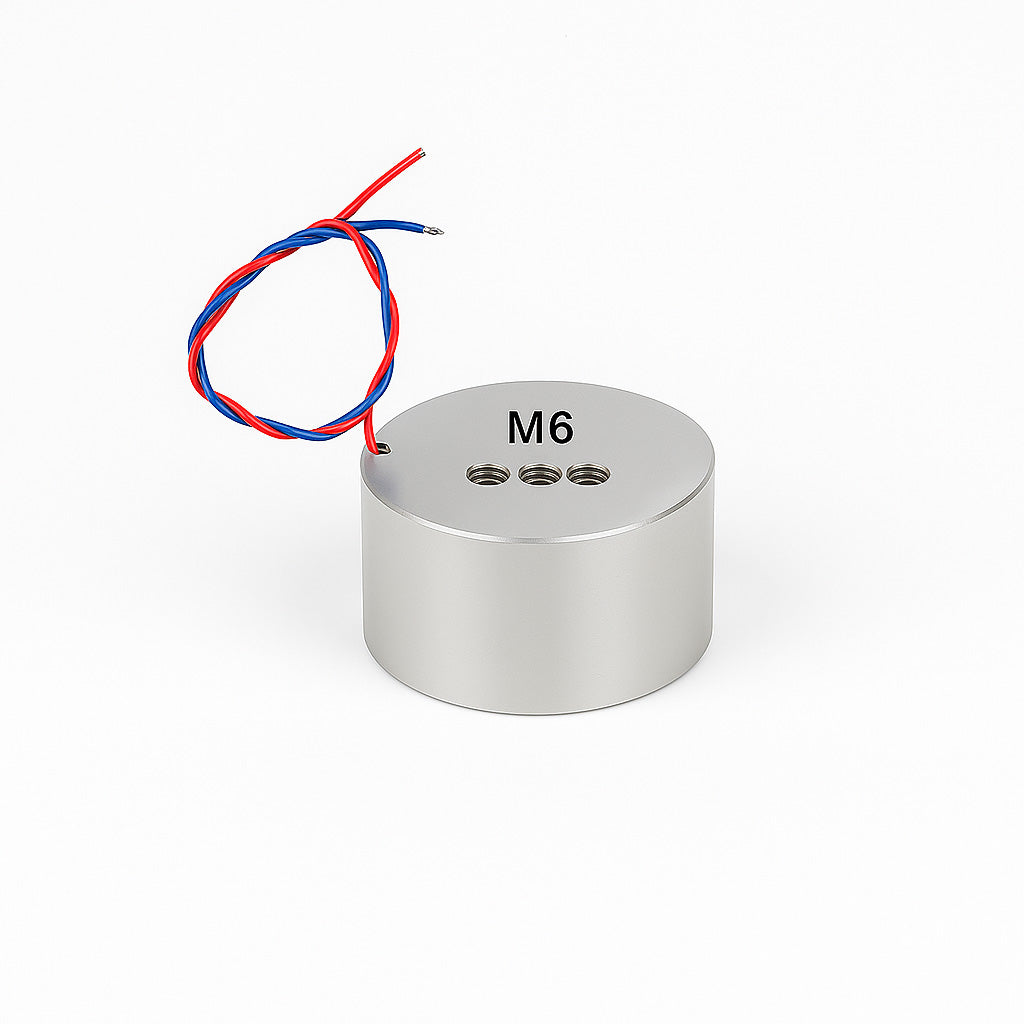 Ø50x32 mm 24V Permanent Magnet Electromagnet - 3 Pieces with M6 Connections, Retains Power During Power Outages, Industrial Type