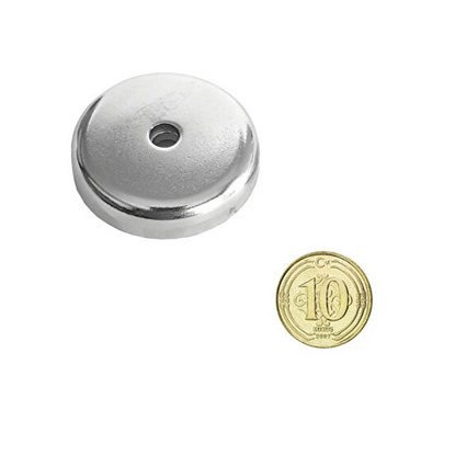 Ø50x10 mm Neodymium Pot Magnet with Female Bolt Connection