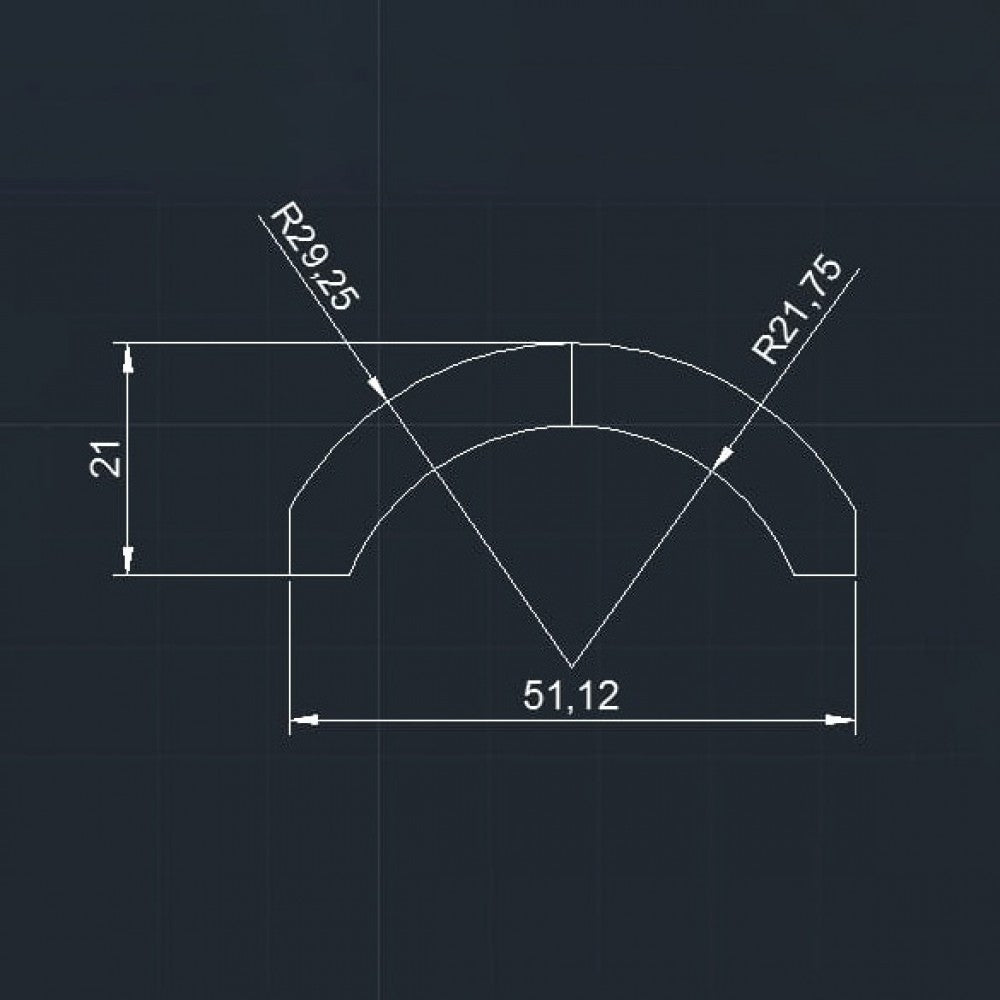 51x50x7.5 mm Ferrite Arc Magnet, Motor Magnet (External N)