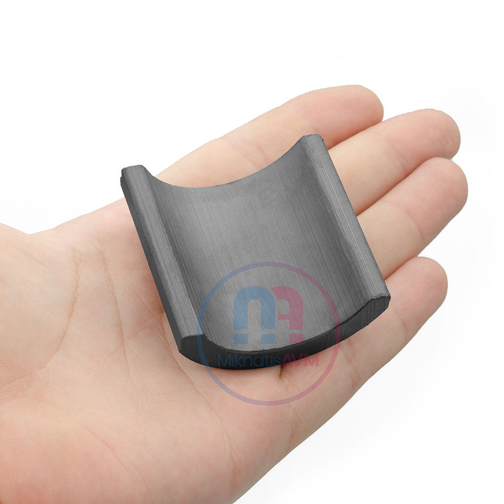 51x50x7.5 mm Ferrite Arc Magnet, Motor Magnet (External S-Pole)