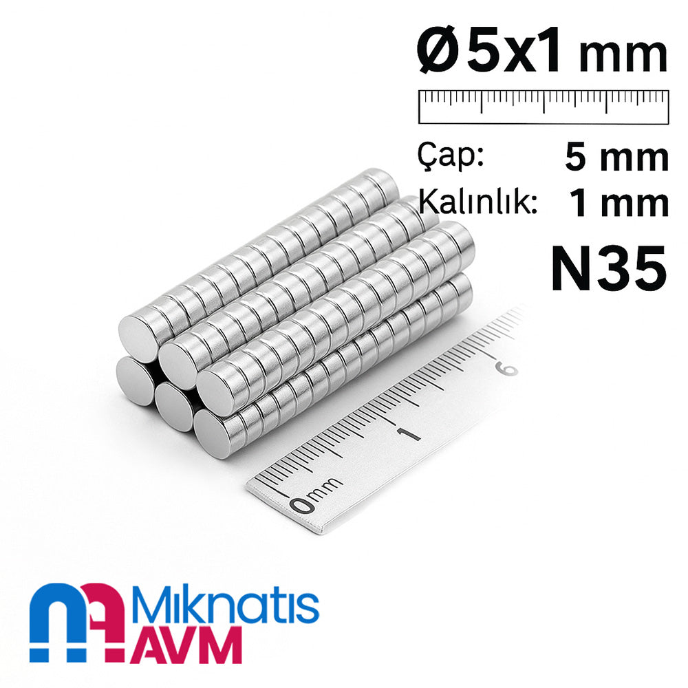 Ø5x1 mm Neodymium Round Disc Magnet