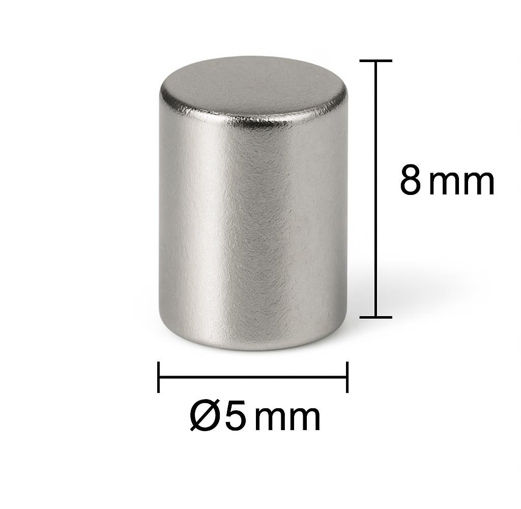 Ø5x8 mm Neodymium Magnet (5 mm Diameter x 8 mm Thickness)