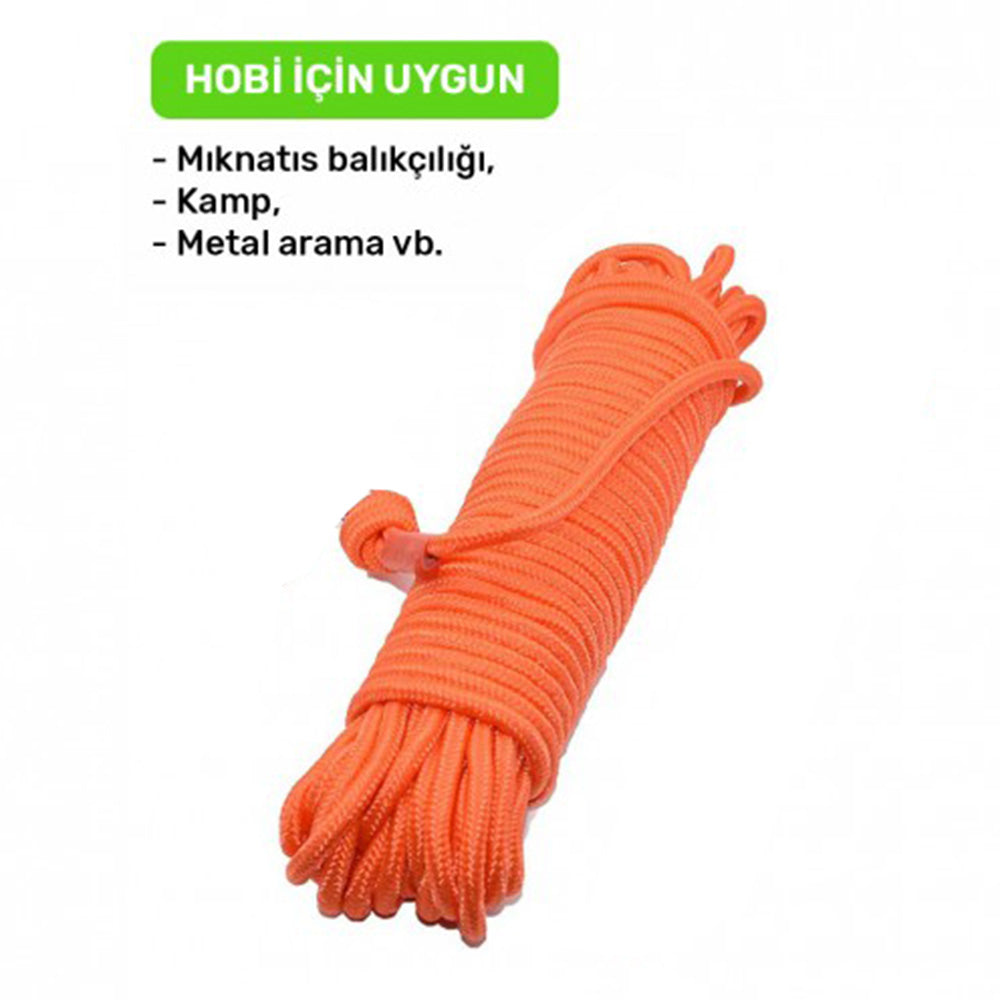 6 mm Phosphorescent Orange Rope - 50 Meters
