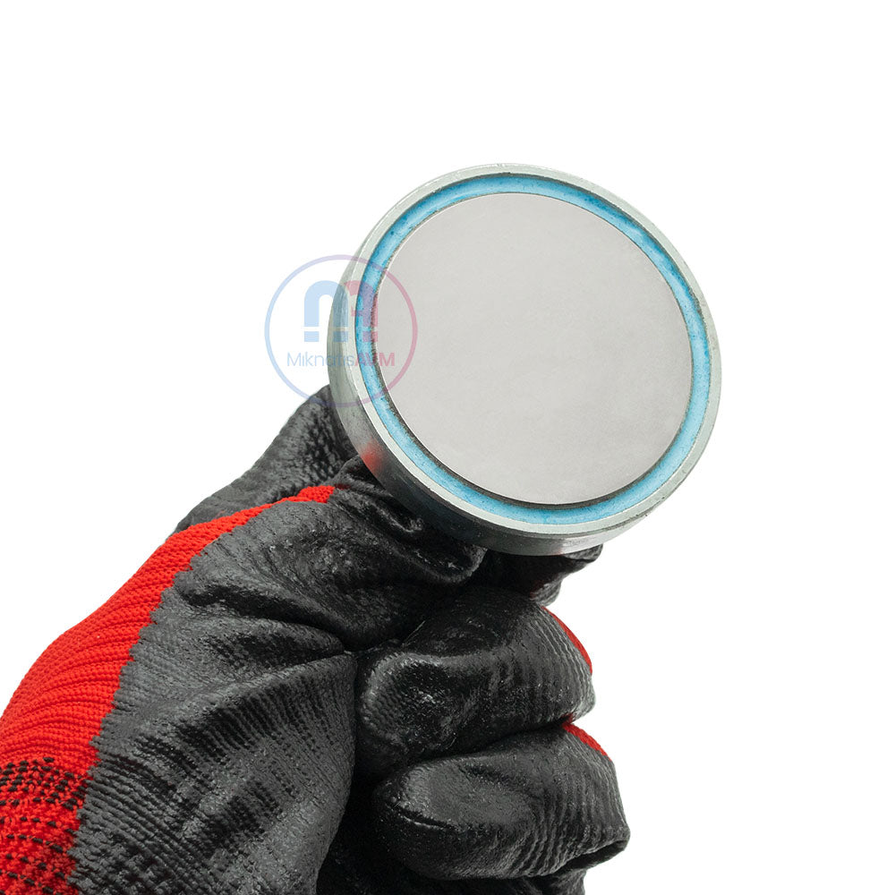 Ø60 mm Female Connector - Internal Threaded Pot Magnet - 100 kg Pulling Force - Custom Manufactured