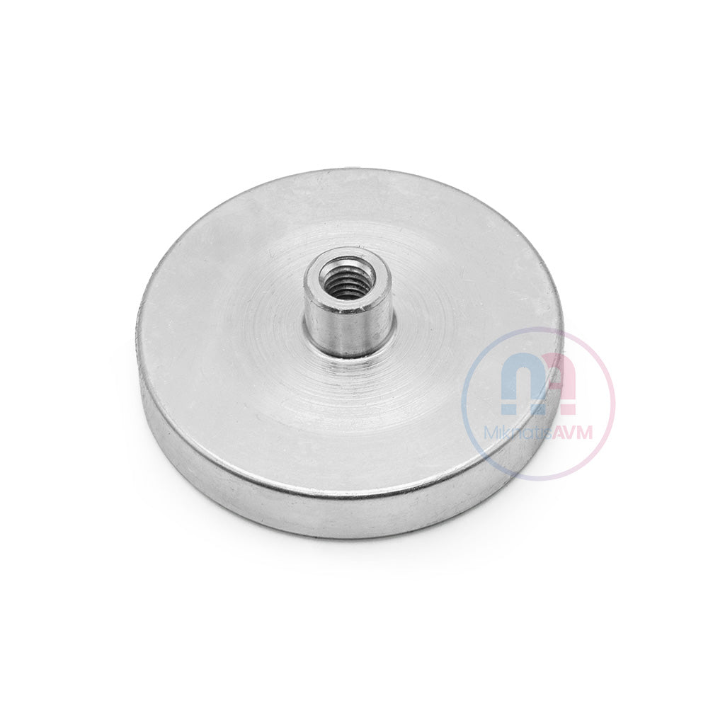 Ø60 mm Female Connector - Internal Threaded Pot Magnet - 100 kg Pulling Force - Custom Manufactured