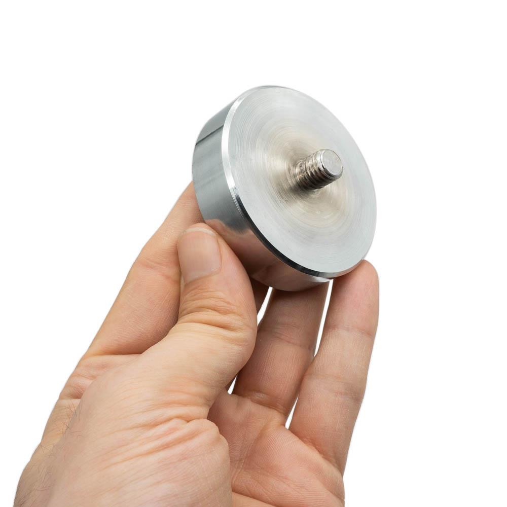 Ø60 mm Male Connector - Threaded Stud Pot Magnet - 100 kg Pulling Force