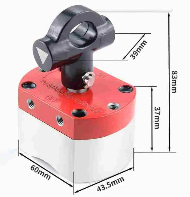 60x43.5x83 mm Lever-Operated On-Off Welding Magnet - 85 Kg Pull Force