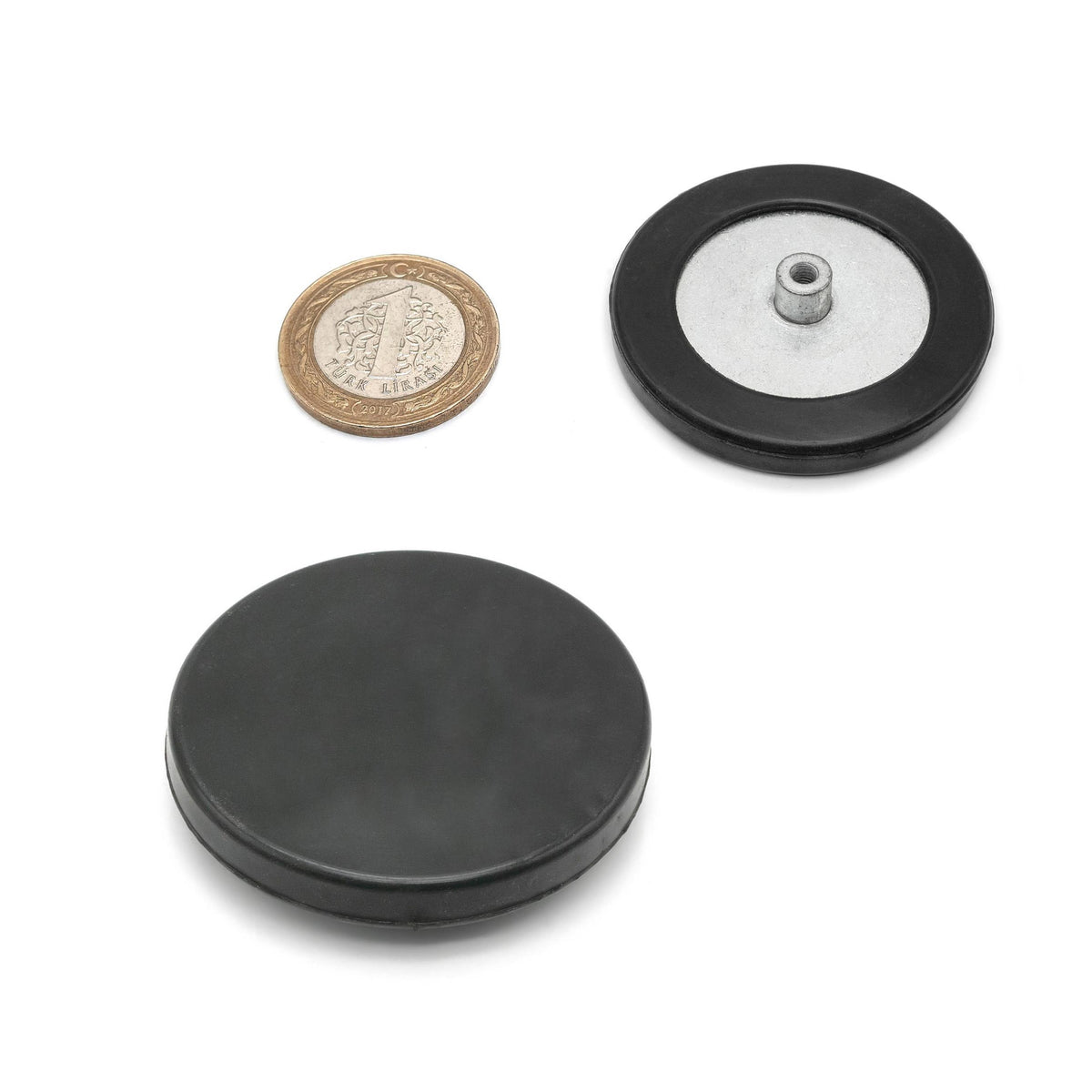 Ø43 mm Rubber Pot Magnet - N35 Neodymium