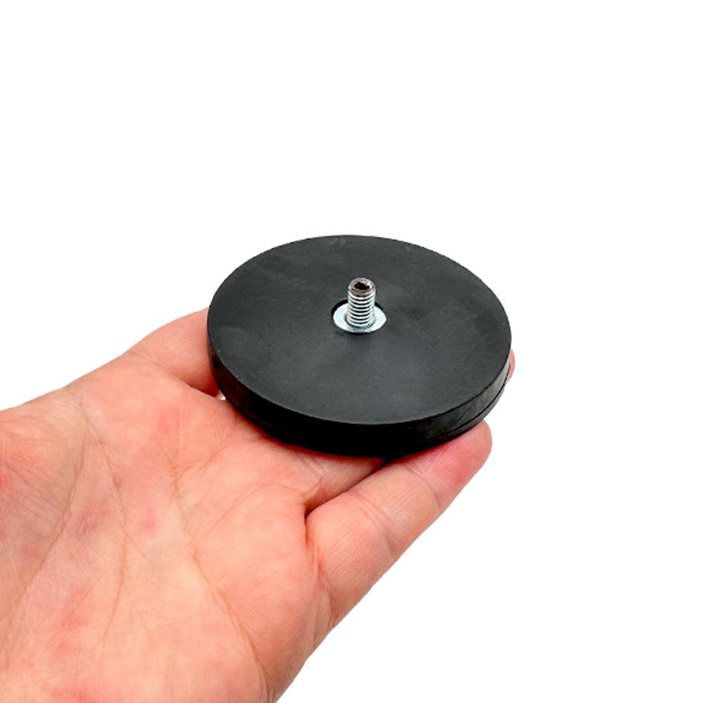 Ø66x8 mm Full Rubber Male Connector Neodymium Pot Magnet