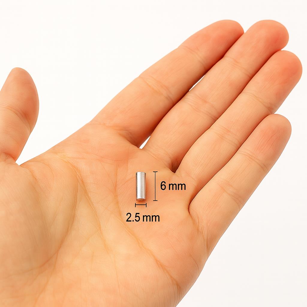 Ø2.5x6 mm Cylinder Magnet - Neodymium - Very Strong