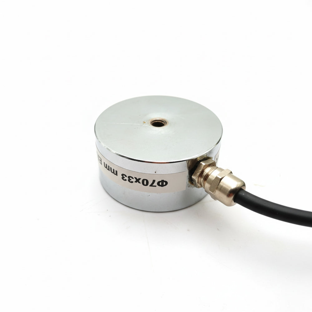 Ø70x33 mm 24V Electromagnet – M8 Connected, Side Cable Exit, 100% Operational, Strong Industrial Grip Type