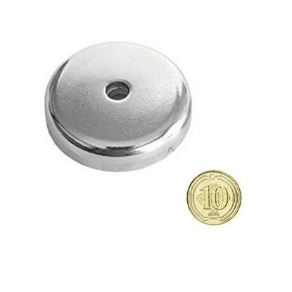 Ø74x15 mm Neodymium Pot Magnet with Female Bolt Connection