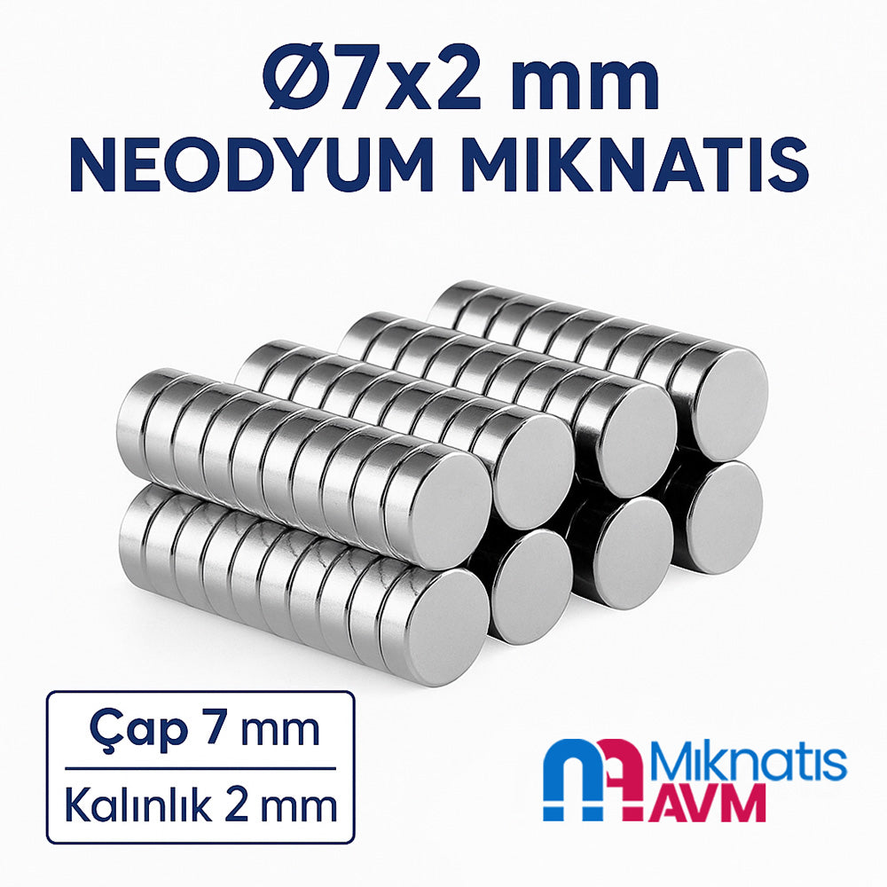 Ø7x2 mm Neodymium Magnet (Diameter 7 mm)