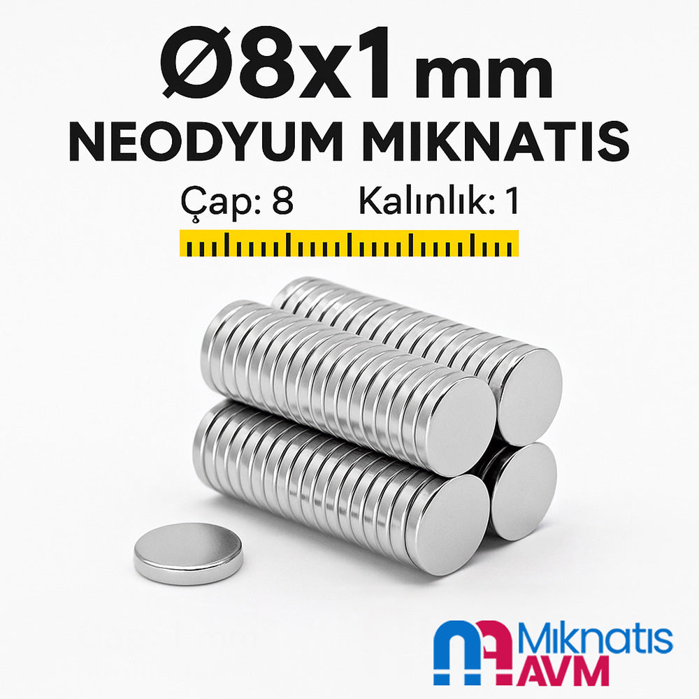 Ø8x1 mm Neodymium Magnet